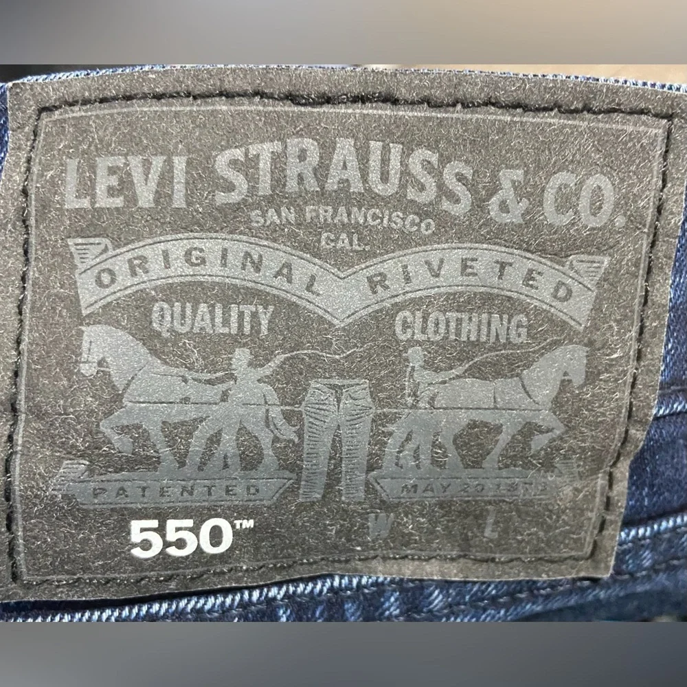 Levis 550 Jeans Men 34 X 38 Black Label Dark Wash